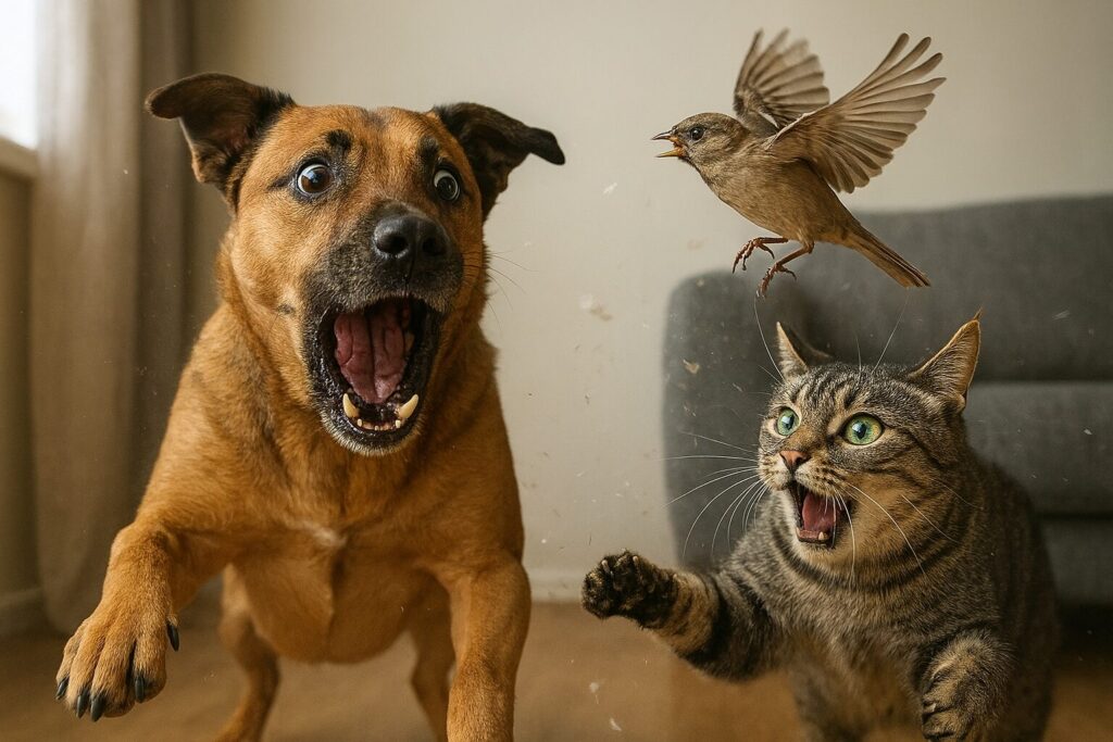 A scene of pet mayhem: Pet enrichment mistakes and how not to make them.